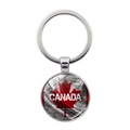 Detalle de llavero con bandera de Canadá con cúpula de vidrio y diseño de hoja de arce - CANADÁ Ladrillo Retro (XSWX8415-11)