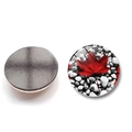 Vista frontal y trasera del imán redondo de cristal con bandera de Canadá y diseño de arce - 25mm / Patrón Bandera Canadá 9 (XSWX8422-9)