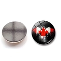 Imán de nevera redondo de cristal con diseño artístico de bandera canadiense, 25 mm - 25mm / Patrón Bandera Canadá 5 (XSWX8422-5)