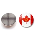 Imán de nevera 25mm de cristal bandera de Canadá con parte trasera magnética - 25mm / Patrón Bandera Canadá 6 (XSWX8422-6)