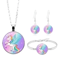 Dettagli del set di gioielli con unicorno argento con collana, orecchini e bracciale con ciondoli - Pegaso Colore Arcobaleno (XSWX8450-8)