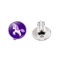 Purple cartoon unicorn clip-on earrings for kids with silver metal clasp - Purple Cloud Unicorn Style (XSWX8451-12)