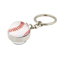 Porte-clés de sport avec cabochon de baseball en verre sur anneau métallique - Style Baseball (XSWX8461-6)