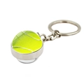 Porte-clés tennis en verre avec anneau en métal argenté et motif réaliste - Style Tennis (XSWX8461-7)