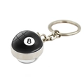 Porte-clés boule de billard numéro 8 noir avec anneau en métal argenté brillant - Style Billard Noir 8 (XSWX8461-8)