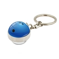 Porte-clés boule de bowling bleue avec anneau métallique argenté et design résine - Style Bowling (XSWX8461-9)