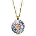 Collier pendentif dôme en verre mandala symbole Om vintage en bronze style yoga chic - Style Mandala Om 8 (ABXL103-8)