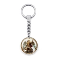 Détail du porte-clés Archange Saint-Michel avec pendentif double face en verre d'art - Saint Michel Image Classique Plein Corps (XSWX7941-8)