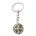 Saint Benedict religious medal keychain in colorful enamel finish with zinc alloy ring - Color Cross Epoxy Style (XSWX7908-2)
