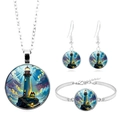 Set di gioielli con faro costiero composto da collana bracciale e orecchini a gancio - Stile Tramonto al Faro(XSWX7997-1)