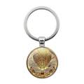 Gouden luchtballon sleutelhanger met mandala patronen op een witte achtergrond - Zilver