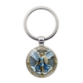 Portachiavi con Arcangelo Michele in metallo argentato con motivo religioso sacro - Argento