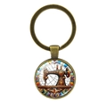 Porte-clés machine à coudre vintage en bronze avec pendentif style vitrail artistique - Bronze Antique