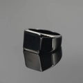 Anello a sigillo quadrato minimalista in acciaio al titanio lucido nero per uomo e donna - 7 / Nero
