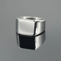 Anello a sigillo quadrato minimalista da uomo in acciaio inossidabile lucido finitura argento - 7 / Colore acciaio