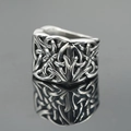Vintage punk titanium steel braided ring for men and women with Celtic knot pattern - US 7 / Large Band Ring
