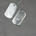 Men's double military dog tag necklace in matte titanium steel with ball chain - Military Quotes and Korean Text Style (B)