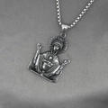 Collier avec pendentif Vierge Marie vintage en acier inoxydable au fini argenté - Pendentif Avec Chaîne Comme Indiqué