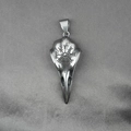 Viking bird skull pendant in antique silver finish with Vegvisir rune engraving - Pendant Only (No Chain)