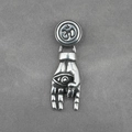 Halskette aus Titanstahl mit Om-Symbol und Handanhänger mit dem bösen Blick - Nur Anhänger (Ohne Kette)