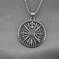 Collana con ciondolo a bussola vintage in acciaio inossidabile con simboli nautici N E S W - Pendaglio Con Catena Veneziana