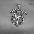 Collar gótico de murciélago y pentagrama en acero inoxidable vintage para hombre - Solo Colgante (Sin Cadena)