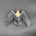Retro eagle pendant with gold head and silver wings crafted in durable stainless steel - Pendant Only (Without Chain)