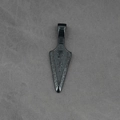 Vintage black stainless steel arrowhead pendant with embossed Ankh symbol on grey fabric - Black Color Single Pendant