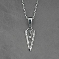 Vintage silver Viking arrow necklace with Egyptian Horus and Ankh symbols - Silver Pendant With Chain