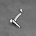 Polierter Hammer-Anhänger aus Titanstahl in Silber mit verstärktem Ring für Herren - Anhänger Ohne Kette (Silberfarbe)