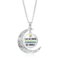 Collana con luna crescente argento, cuore arcobaleno e ciondolo slogan Pride - Fabulous by Choice (XSWX6393-33)
