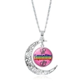 Collana con luna traforata e pendente rosa Equality con catena argentata - Design Simbolo Uguaglianza (XSWX6393-35)