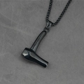 Kreative Haartrockner Anhänger Halskette aus schwarzem Edelstahl für Herren - Anhänger Mit Box Kette (Gunmetal Schwarz)