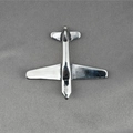 Pendentif avion vintage en acier inoxydable argenté poli avec finition métallique - Pendentif Uniquement (Sans Chaîne)