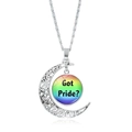 Collana luna cuore arcobaleno con mezzaluna d'argento e ciondolo Got Pride - Design Got Pride (XSWX6393-36)