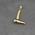 Goldener Föhn-Anhänger aus poliertem Titanstahl für Herren Halsketten - Anhänger Ohne Kette (Goldfarbe)