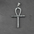 Vintage roestvrijstalen Oog van Horus Ankh hanger ketting met oud-Egyptisch motief - Alleen Hanger (Zonder Ketting)