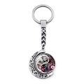Portachiavi rotante con drago Yin Yang e luna con design traforato argento antico - Stile Drago Tai Chi Yin Yang (XSWX6988)