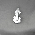 Polished silver rotating gear pendant necklace with mechanical industrial style design - Pendant Only (No Chain)