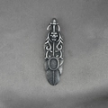 Vintage stainless steel skull and feather pendant necklace in punk gothic style for men - Pendant Only (No Chain)
