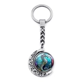 Kreativer Seepferdchen Mond Anhänger Schlüsselanhänger mit rotierendem Silber-Metall - Seepferdchen-Stil (XSWX7310)
