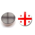 Detailed view of the Georgian flag fridge magnet with a polished glass surface and magnetic back - (25MM)-24-Georgia