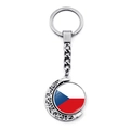 Detail of rotating keychain featuring Czech Republic flag and crescent moon frame - Czech Republic
