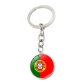 Metall-Schlüsselanhänger mit Portugal-Flagge und poliertem Silber-Finish für Fans - Portugal-Stil