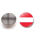 Macro detail of Austria flag crystal glass fridge magnet with magnetic back for home decor - (25MM)-13-Austria