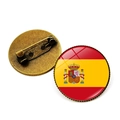Spilla bandiera Spagna in cupola di vetro con perno in metallo bronzo per i fan - Stile Spagna