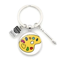 Sleutelhanger met palet, krijtjesdoos en penseelhanger voor kunstliefhebbers en studenten - Kunstonderwijs Stijl(XSWX7351-3)