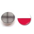 Round 25mm Poland flag glass refrigerator magnet with magnetic back for home decor - (25MM)-16-Poland