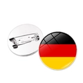 Anstecknadel mit Deutschland-Flagge, Glas-Cabochon und silberner Sicherheitsnadel - Deutschland-Stil