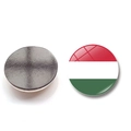 30mm runder Kühlschrankmagnet Ungarn-Flagge aus Kristallglas mit glänzender Oberfläche - 30MM / Ungarn